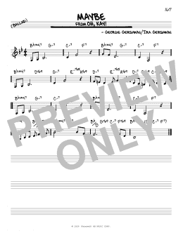 page one of Maybe (Real Book – Melody & Chords)
