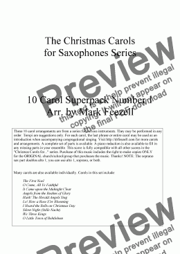 page one of Christmas Carols (Saxophone Quartet/Choir), vol. 1