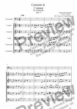 page one of C minor Concerto for Cello