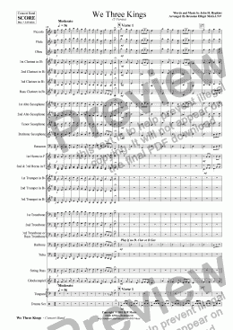 page one of We Three Kings (Christmas) - Concert Band