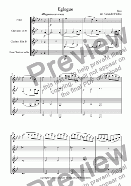 page one of Eglogue (Wind Quartet)