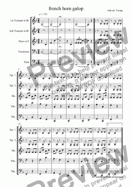 page one of French Horn Galop