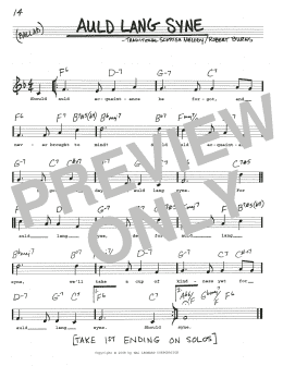 page one of Auld Lang Syne (Real Book – Melody, Lyrics & Chords)