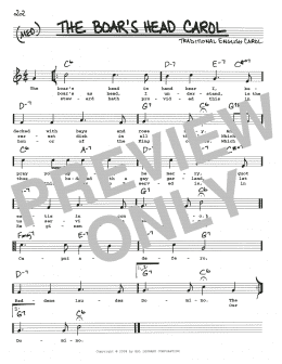 page one of The Boar's Head Carol (Real Book – Melody, Lyrics & Chords)