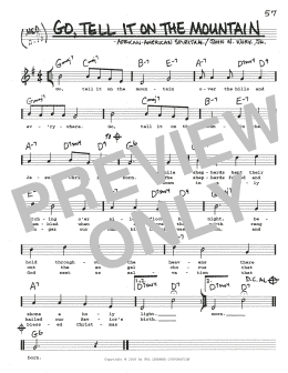 page one of Go, Tell It On The Mountain (Real Book – Melody, Lyrics & Chords)