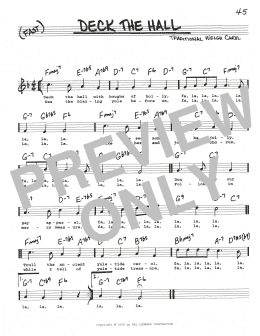 page one of Deck The Hall (Real Book – Melody, Lyrics & Chords)