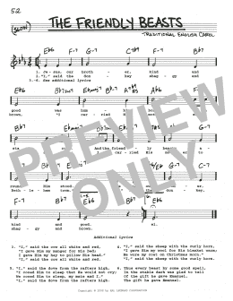 page one of The Friendly Beasts (Real Book – Melody, Lyrics & Chords)