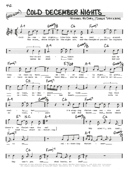 page one of Cold December Nights (Real Book – Melody, Lyrics & Chords)