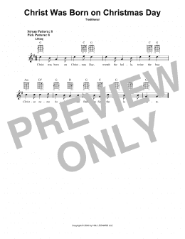 page one of Christ Was Born On Christmas Day (Easy Guitar)