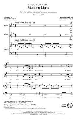 page one of Guiding Light (arr. Mark Brymer) (2-Part Choir)