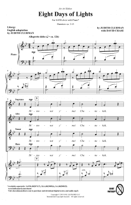 page one of Eight Days Of Lights (SATB Choir)