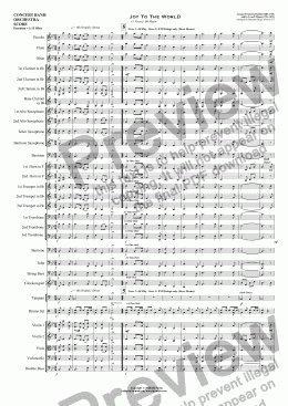 page one of Joy To The World  (Christmas) - Concert Band/Orchestra