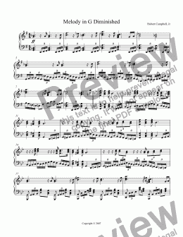 page one of Melody In G Diminished