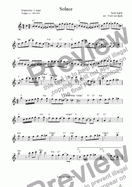 page one of Solace - Lead Sheet