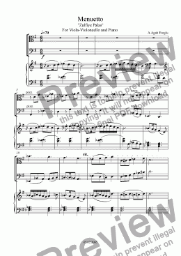 page one of Menuetto for Viola, Cello and Piano
