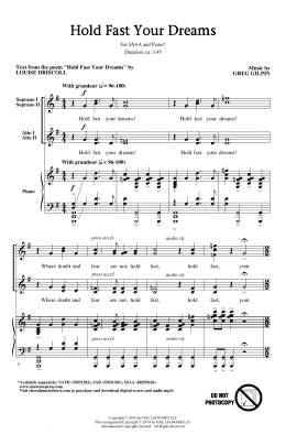 page one of Hold Fast Your Dreams! (SSA Choir)