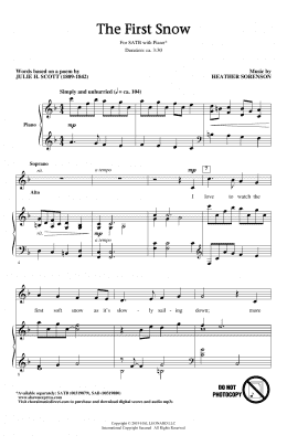page one of The First Snow (SATB Choir)