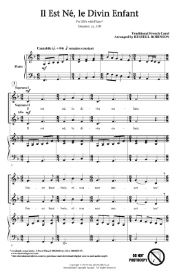 page one of Il Est Ne, Le Divin Enfant (arr. Russell Robinson) (SSA Choir)