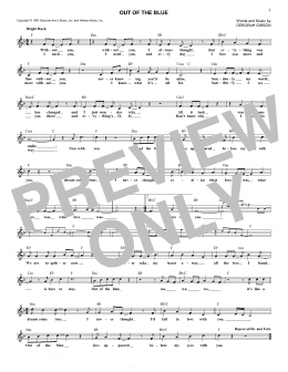 page one of Out Of The Blue (Lead Sheet / Fake Book)