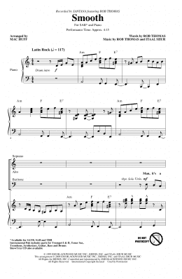 page one of Smooth (arr. Mac Huff) (SAB Choir)