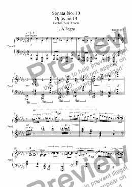 page one of Sonata No. 10