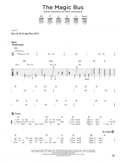 page one of The Magic Bus (Guitar Lead Sheet)