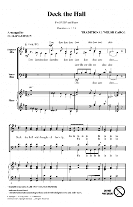 page one of Deck The Hall (arr. Philip Lawson) (SATB Choir)