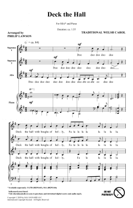 page one of Deck The Hall (arr. Philip Lawson) (SSA Choir)