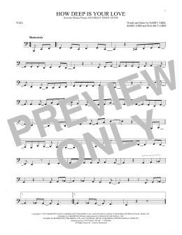 page one of How Deep Is Your Love (Tuba Solo)