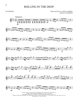 page one of Rolling In The Deep (Xylophone Solo)