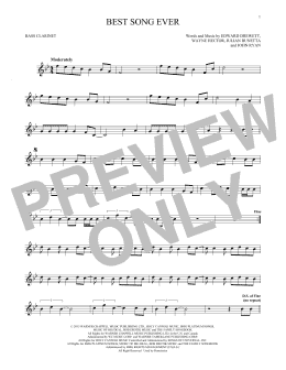 page one of Best Song Ever (Bass Clarinet Solo)