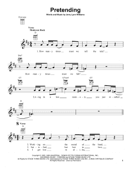 page one of Pretending (Ukulele)