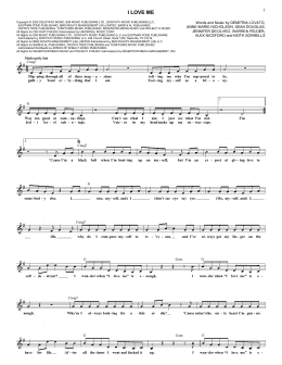 page one of I Love Me (Lead Sheet / Fake Book)