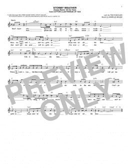 page one of Stormy Weather (Keeps Rainin' All The Time) (Lead Sheet / Fake Book)