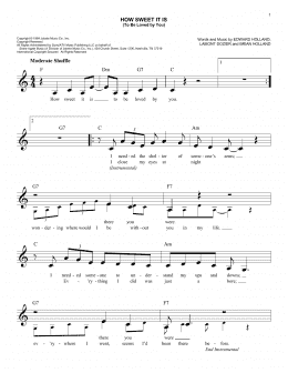 page one of How Sweet It Is (To Be Loved By You) (Easy Lead Sheet / Fake Book)