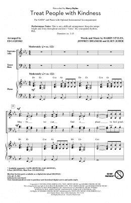 page one of Treat People With Kindness (arr. Ed Lojeski) (SATB Choir)