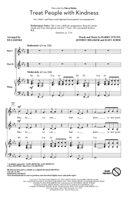 page one of Treat People With Kindness (arr. Ed Lojeski) (2-Part Choir)