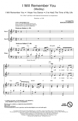 page one of I Will Remember You (Medley) (2-Part Choir)