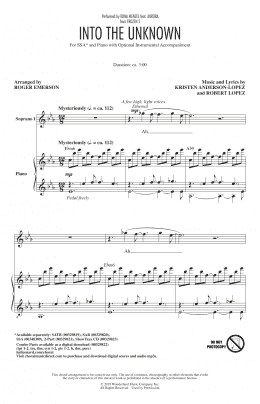 page one of Into The Unknown (from Disney's Frozen 2) (arr. Roger Emerson) (SSA Choir)