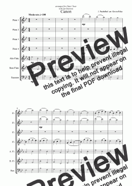 page one of Canon (arranged for flute choir)