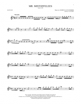 page one of Mr. Mistoffelees (from Cats) (Alto Sax Solo)