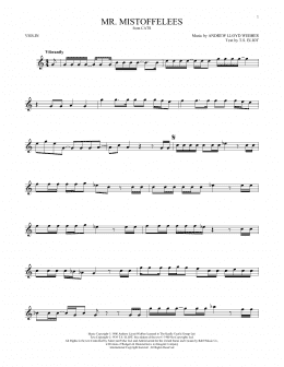 page one of Mr. Mistoffelees (from Cats) (Violin Solo)