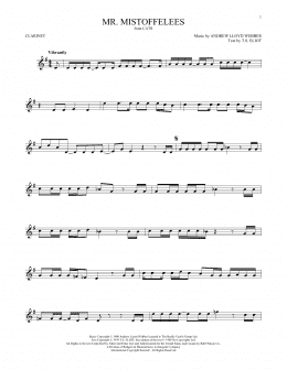 page one of Mr. Mistoffelees (from Cats) (Clarinet Solo)