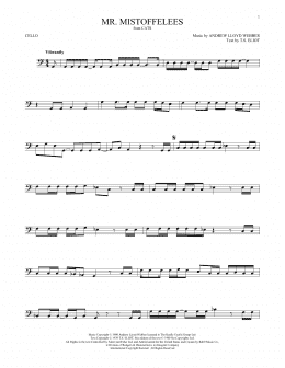 page one of Mr. Mistoffelees (from Cats) (Cello Solo)
