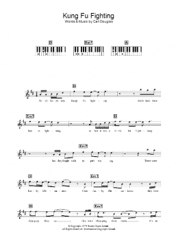 page one of Kung Fu Fighting (Piano Chords/Lyrics)