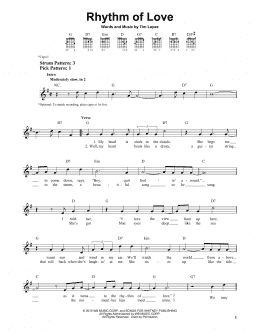 page one of Rhythm Of Love (Easy Guitar)