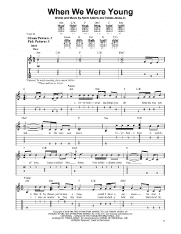 page one of When We Were Young (Easy Guitar Tab)