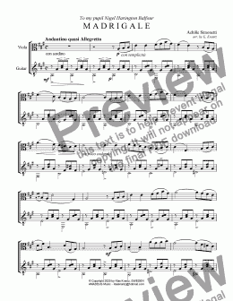 page one of Madrigale for viola and guitar