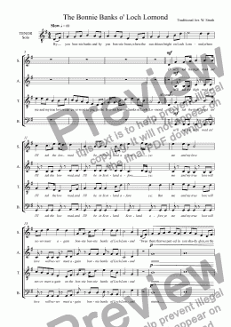 page one of The Bonnie Banks of Loch Lomond(SATB)