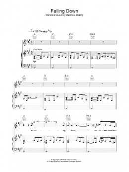 page one of Falling Down (Piano, Vocal & Guitar Chords)